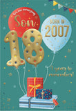 Son, Born in 2007 - 18th birthday card