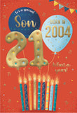 Son, Born in 2004 -  21st birthday card