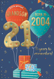 Grandson, Born in 2004 -  21st birthday card