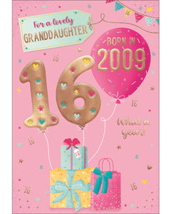 Celebrate your granddaughter's special day with a gift that will take her back in time! This clever 16th birthday card features intriguing tidbits and factoids about the year she was born. Discover together the top hits, blockbuster films, and noteworthy events that made 2009 a year to remember. Show her that she's one of a kind with this charming and amusing 16th birthday card.
