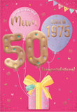 Mum you were born in 1975 - 50th birthday card