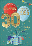 Grandson, Born in 1995 - 30th birthday card