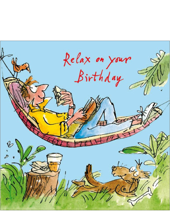 Relax on your Birthday - Quentin Blake card