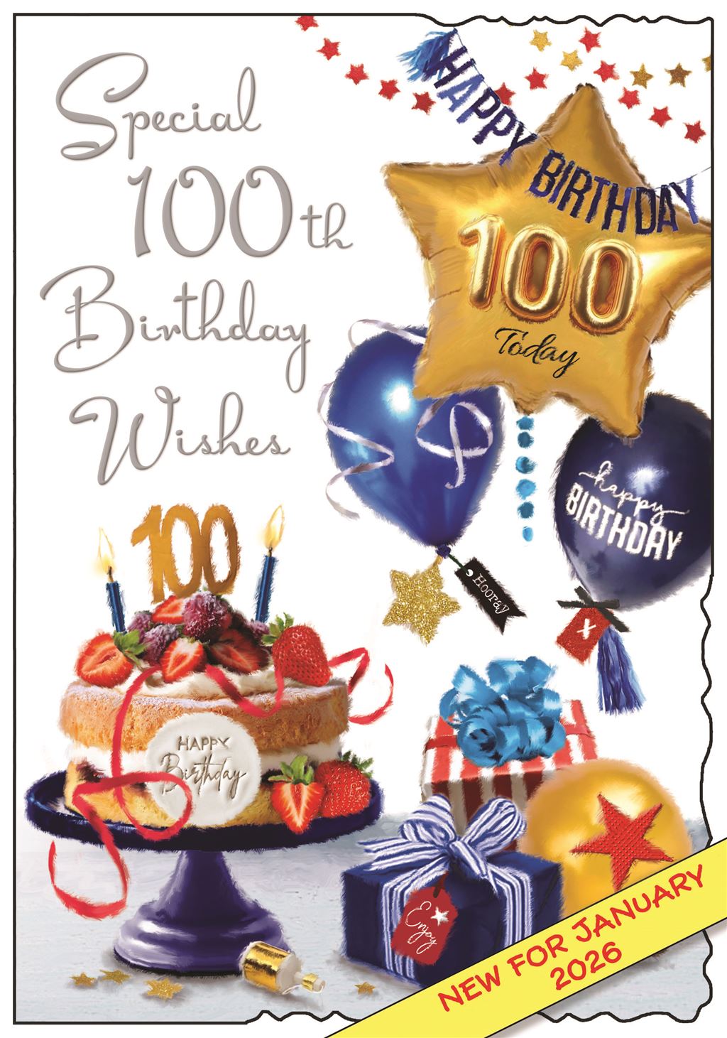 Happy 100th Birthday card - male