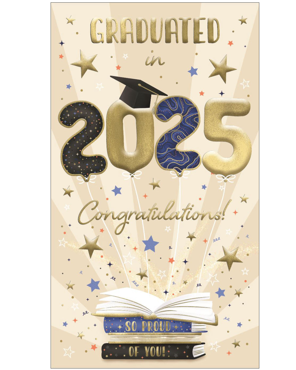 We're So Proud Of You! Gold Heart Card - Perfect For Exams, Driving Tests & New Jobs