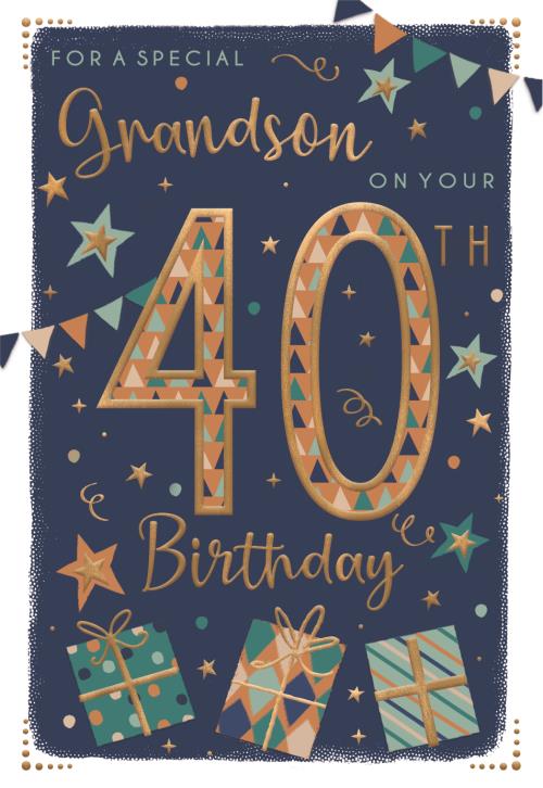 Grandson 40th Birthday card