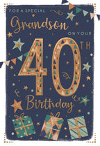Grandson 40th Birthday card