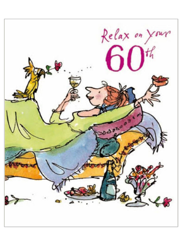 Relax on Your 60th - Quentin Blake birthday card