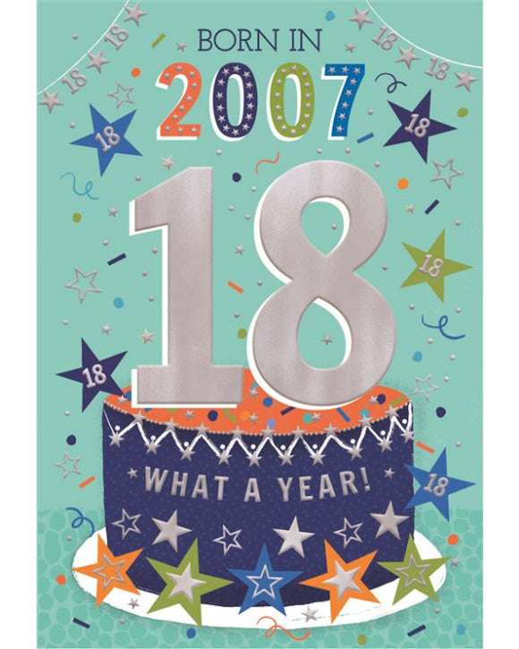 Relive the past and give a gift that's as unique as your loved one! These fantastic 18th birthday cards feature loads of interesting facts about the year 2007.


How much do you know about the year you were born - the top hits, the movies and the big news? Relive the year with this fun and educational 18th birthday card.
