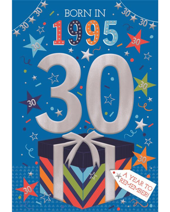 Relive the past and give a gift that's as unique as your loved one! These fantastic 30th birthday cards feature loads of interesting facts about the year 1995.


How much do you know about the year you were born - the top hits, the movies and the big news? Relive the year with this fun and educational 30th birthday card.