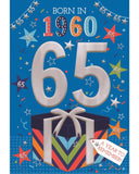 Relive the past and give a gift that's as unique as your loved one! These fantastic 65th birthday cards feature loads of interesting facts about the year 1960.


How much do you know about the year you were born - the top hits, the movies and the big news?&nbsp;Relive the year with this fun and educational 65th birthday card.