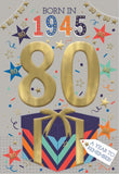 Born in 1945 - 80th birthday card