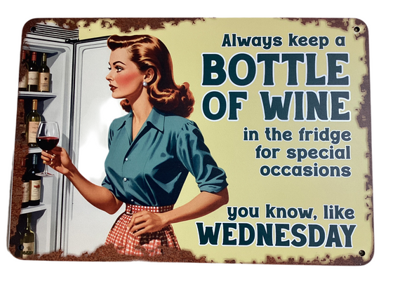 Wednesday - vintage metal sign