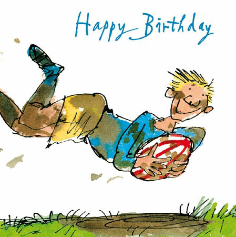 Rugby Fan - Quentin Blake birthday card