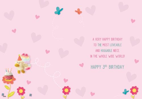 Lovely Niece - 3rd birthday card