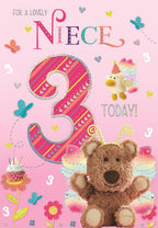 Lovely Niece - 3rd birthday card