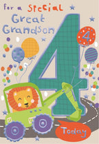 For a special Great Grandson - 4th Birthday card
