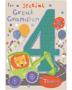 For a special Great Grandson - 4th Birthday card