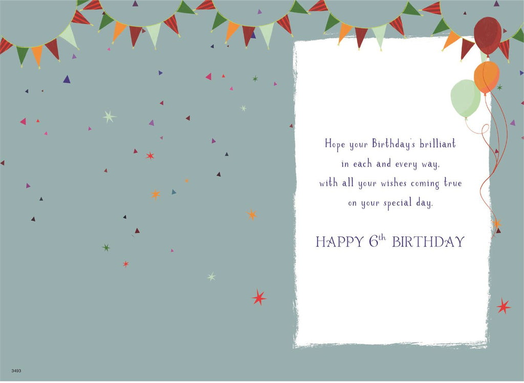 For a special Great Grandson - 6th  Birthday card