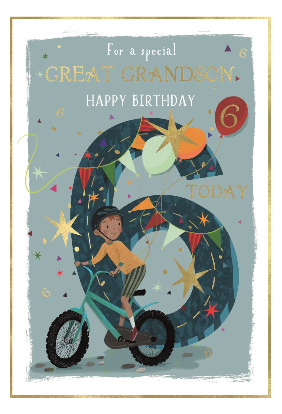 For a special Great Grandson - 6th  Birthday card