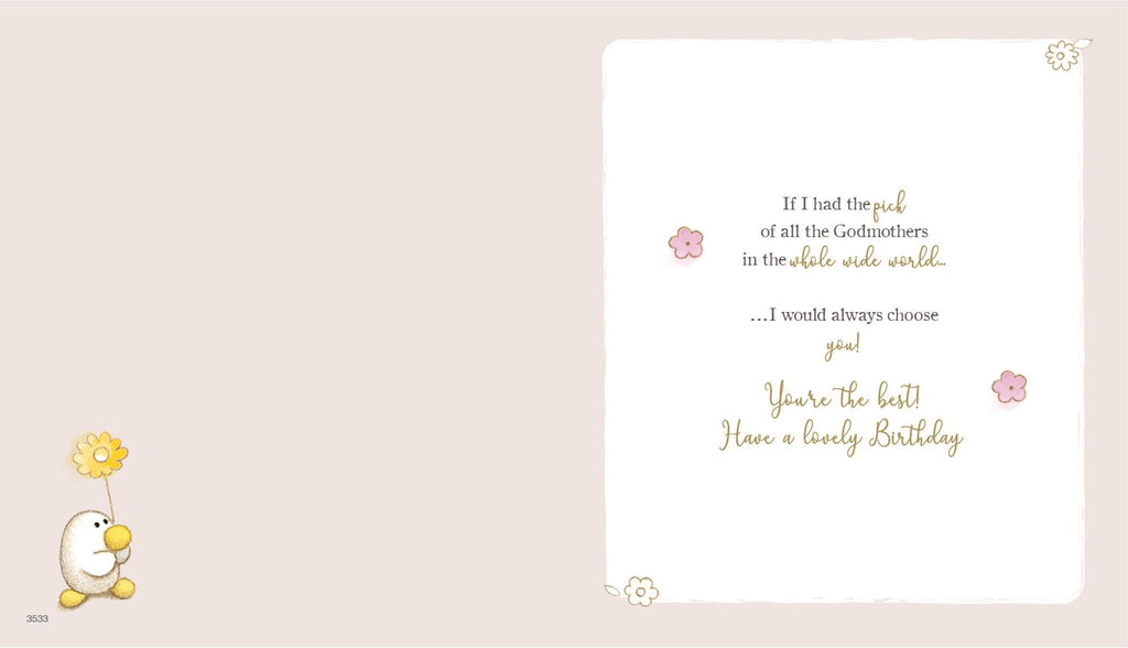 Barley the Brown Bear For a Special Godmother - Birthday Card