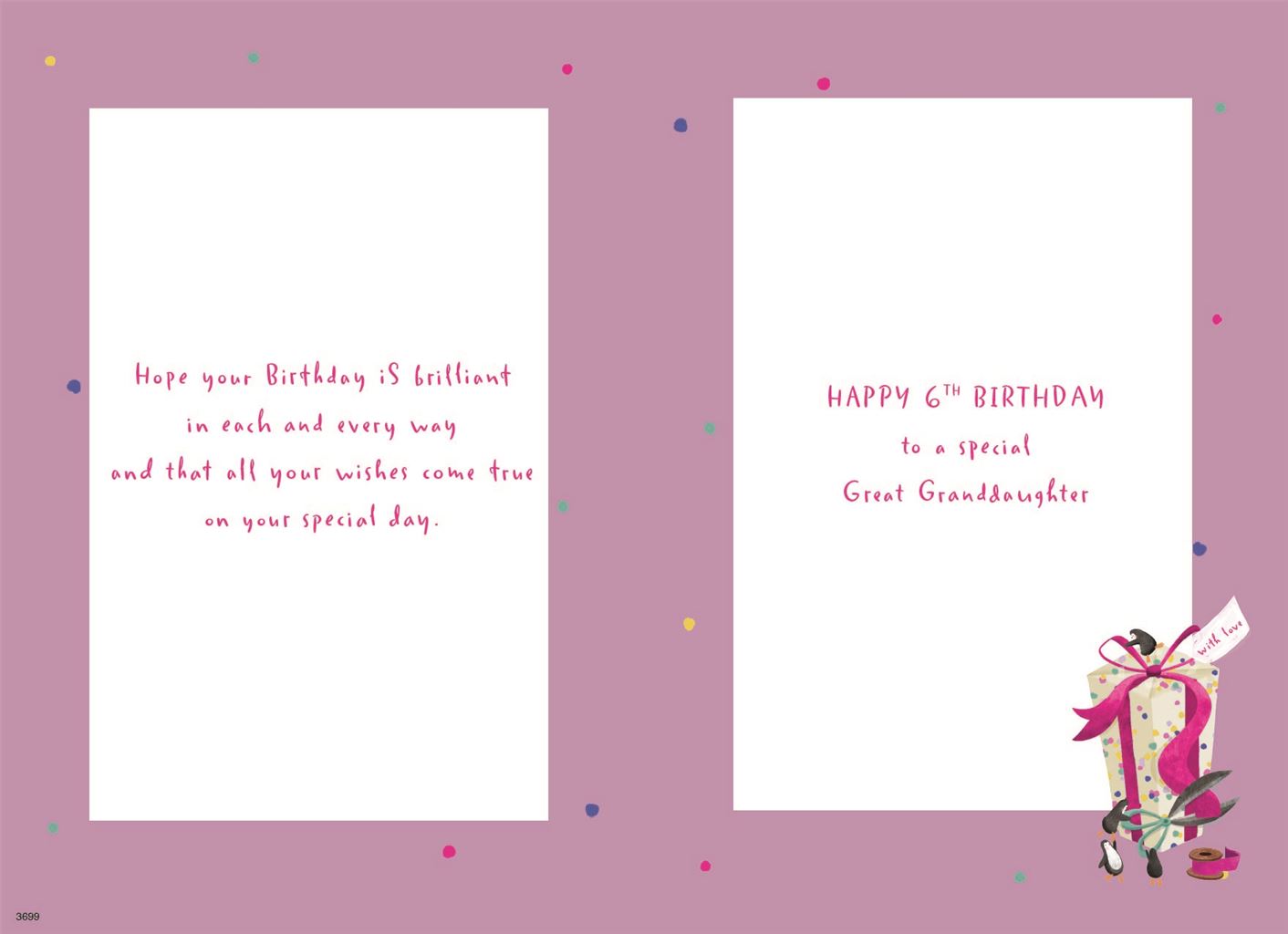 Special Great-Granddaughter 6th - Birthday card