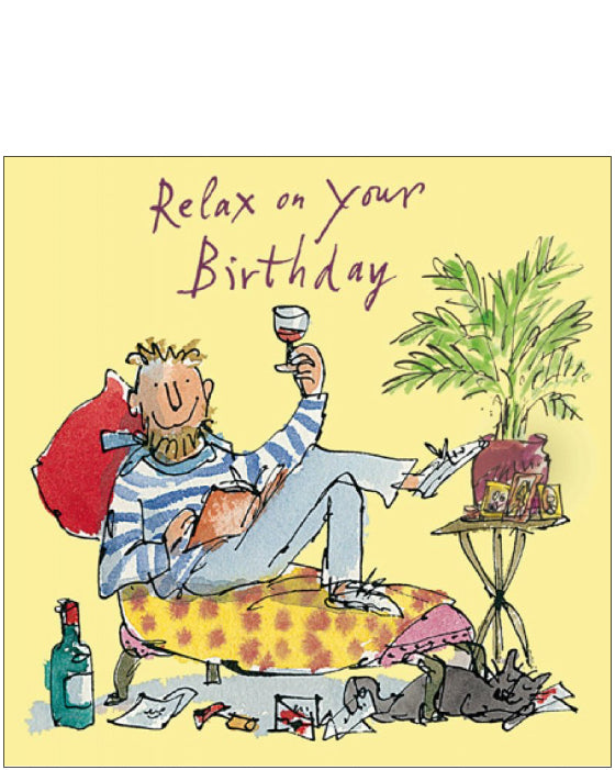 Relax on Your Birthday - Quentin Blake birthday card