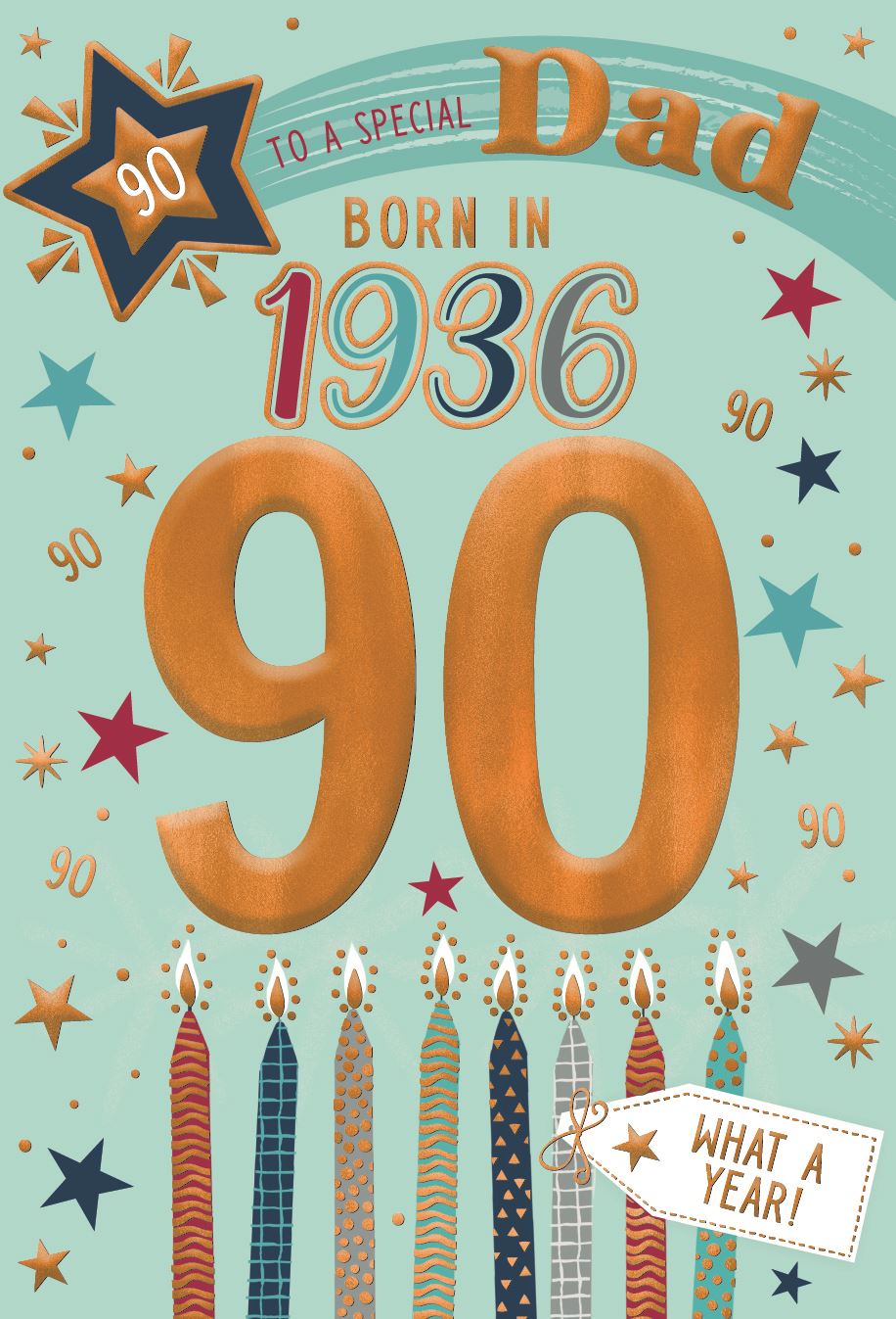 Dad, Born in 1936 - 90th birthday card