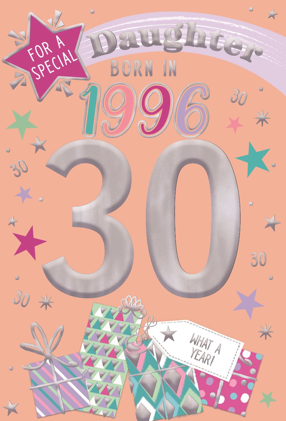 Daughter, Born in 1996- 30th birthday card