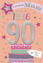 Mum, Born in 1936- 90th birthday card