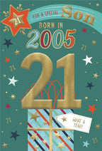 Son, Born in 2005 -  21st birthday card
