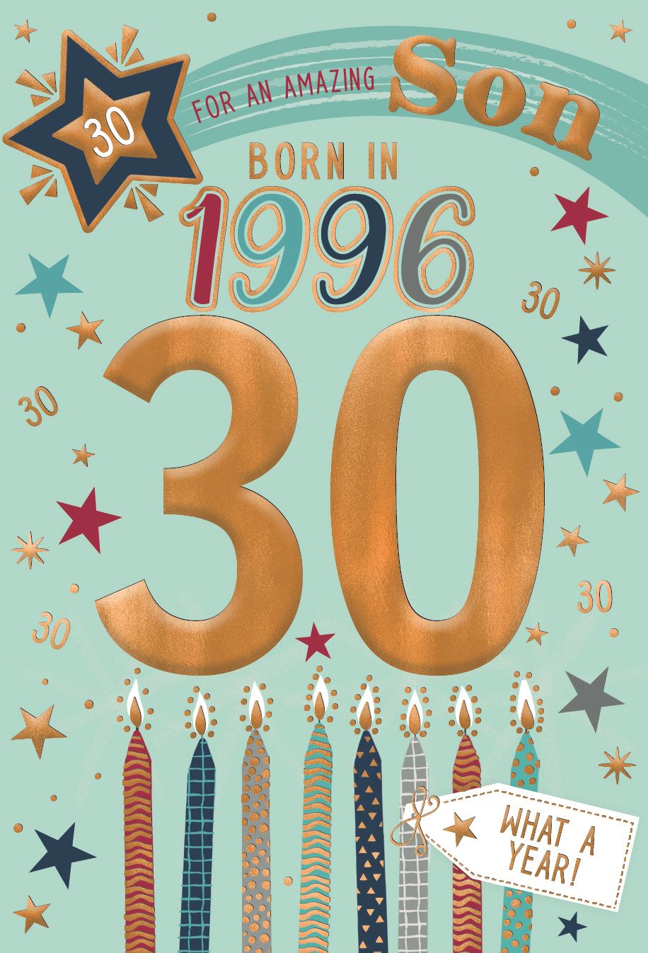 Son, Born in 1996 - 30th birthday card