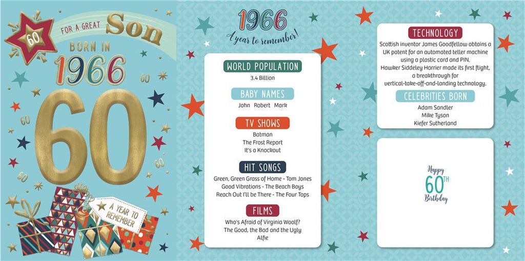 Son, Born in 1966 -  60th birthday card