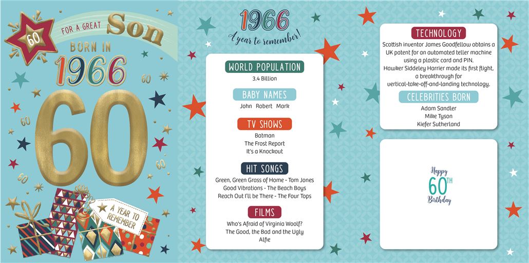 Son, Born in 1966 -  60th birthday card