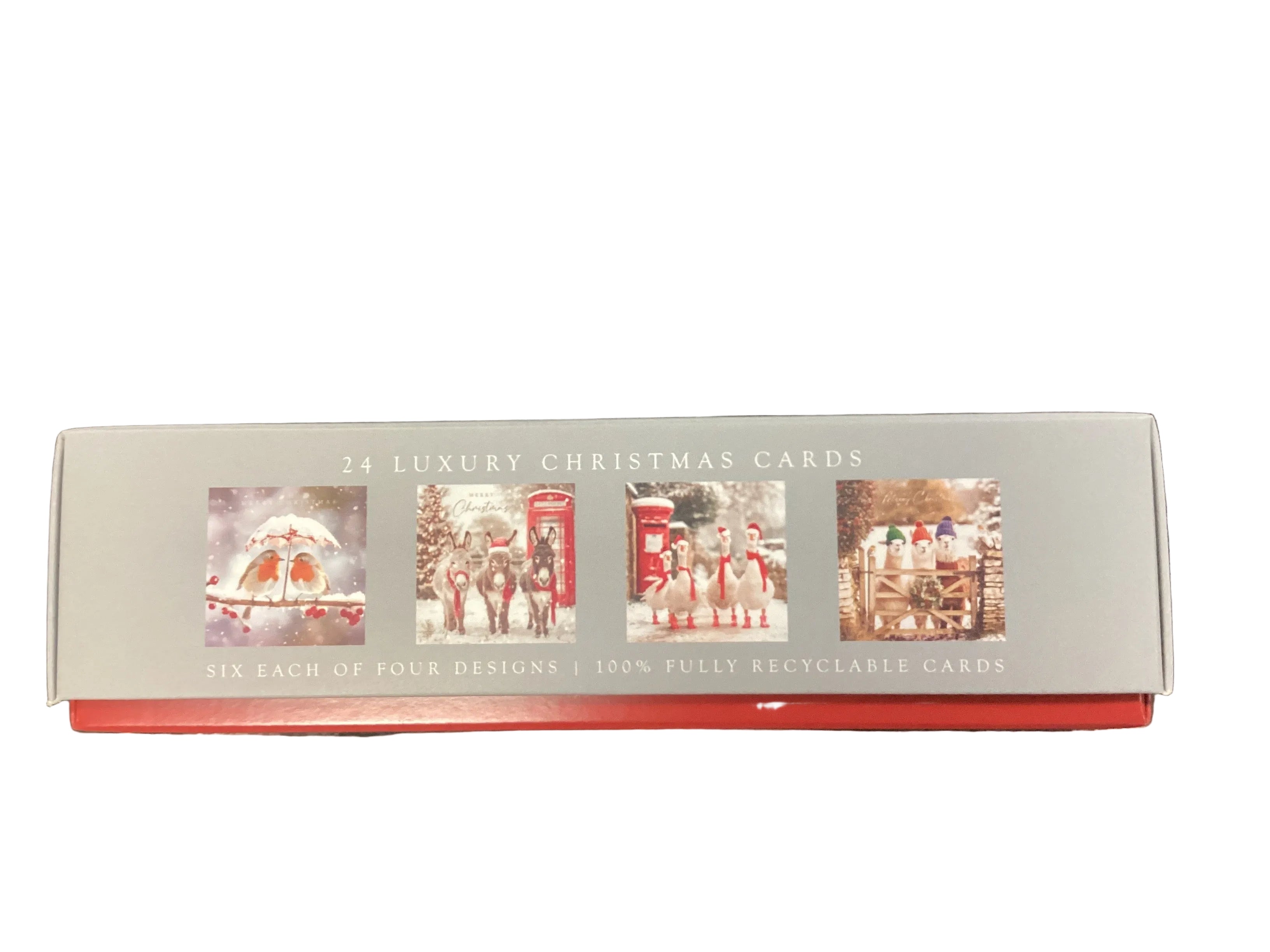 Deluxe box 24 cards, cute robins & animals.