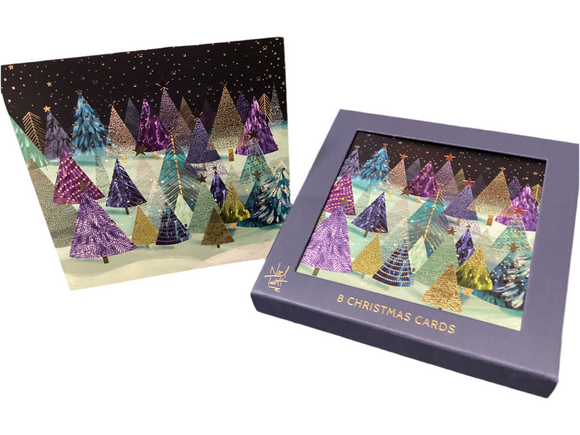 Trees in the Snow - Box of 8 Luxury Christmas cards
