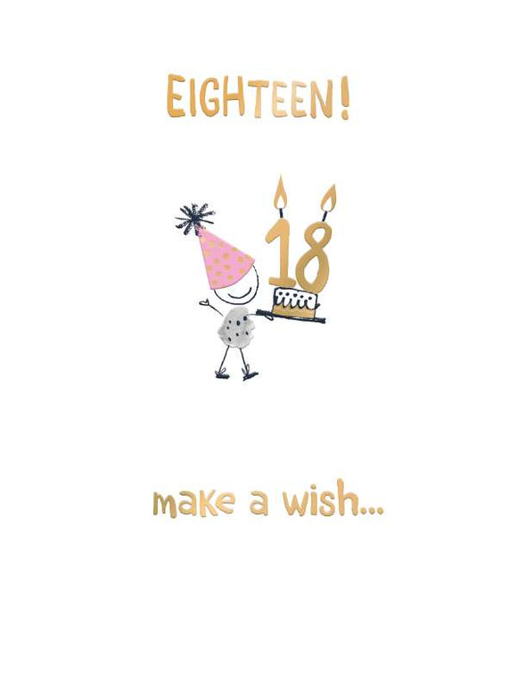 18 make a wish - birthday card