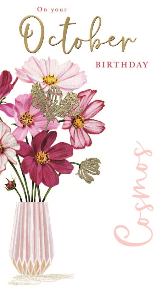On Your October Birthday - Birthday Card