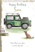 Son, Landrover Birthday card