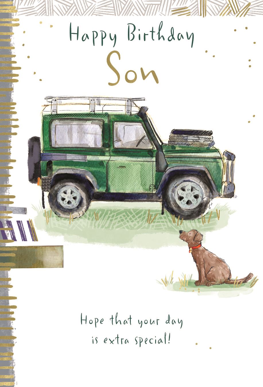Son, Landrover Birthday card