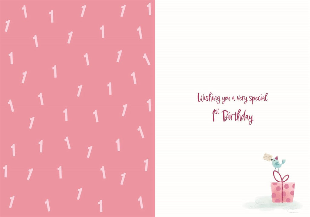One (pink)- Birthday card