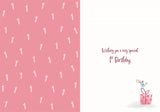 One (pink)- Birthday card