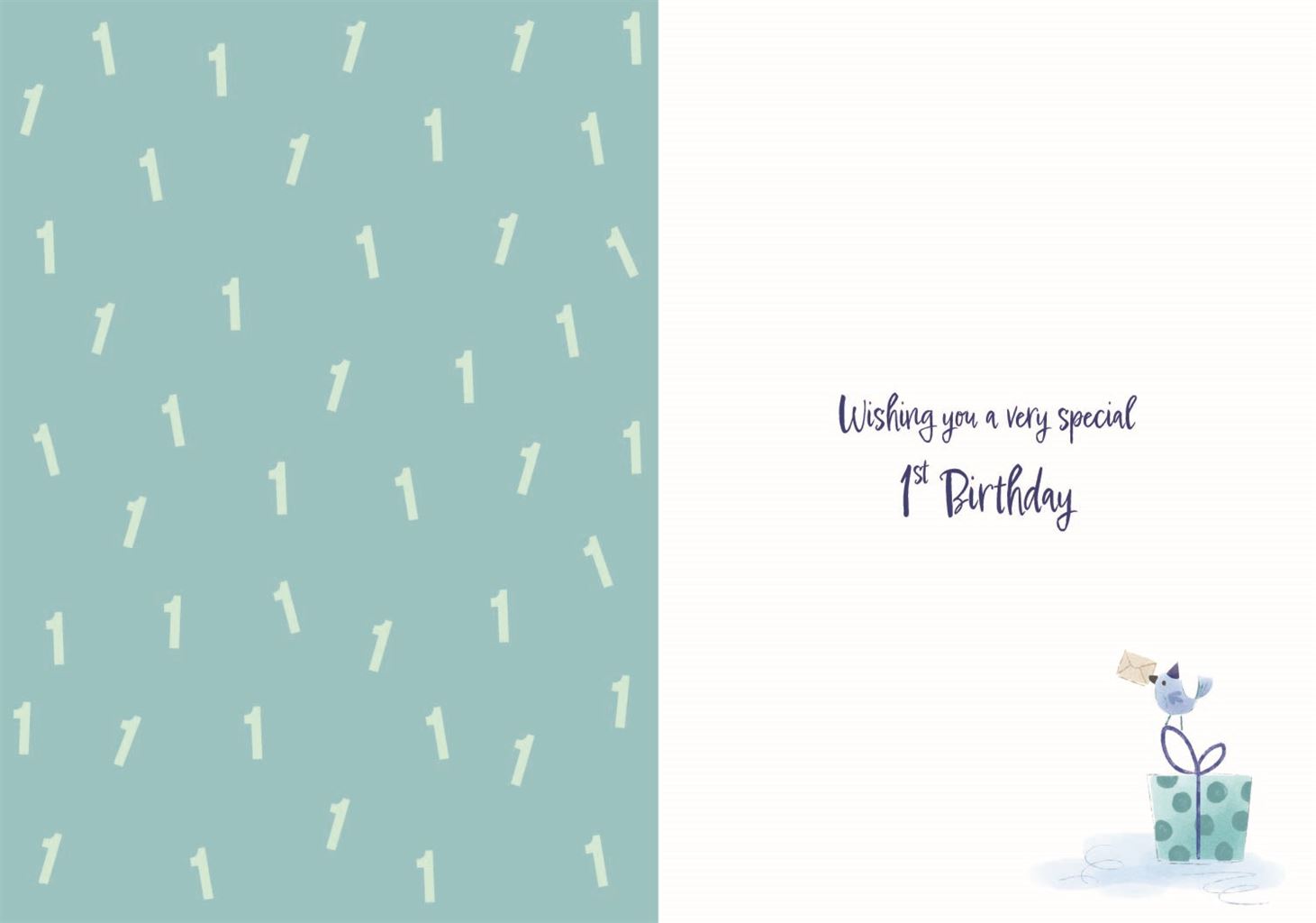 One (blue)- Birthday card