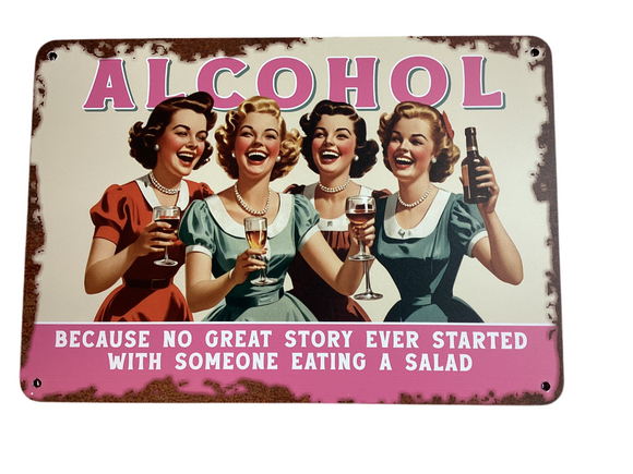 Alcohol - vintage metal sign