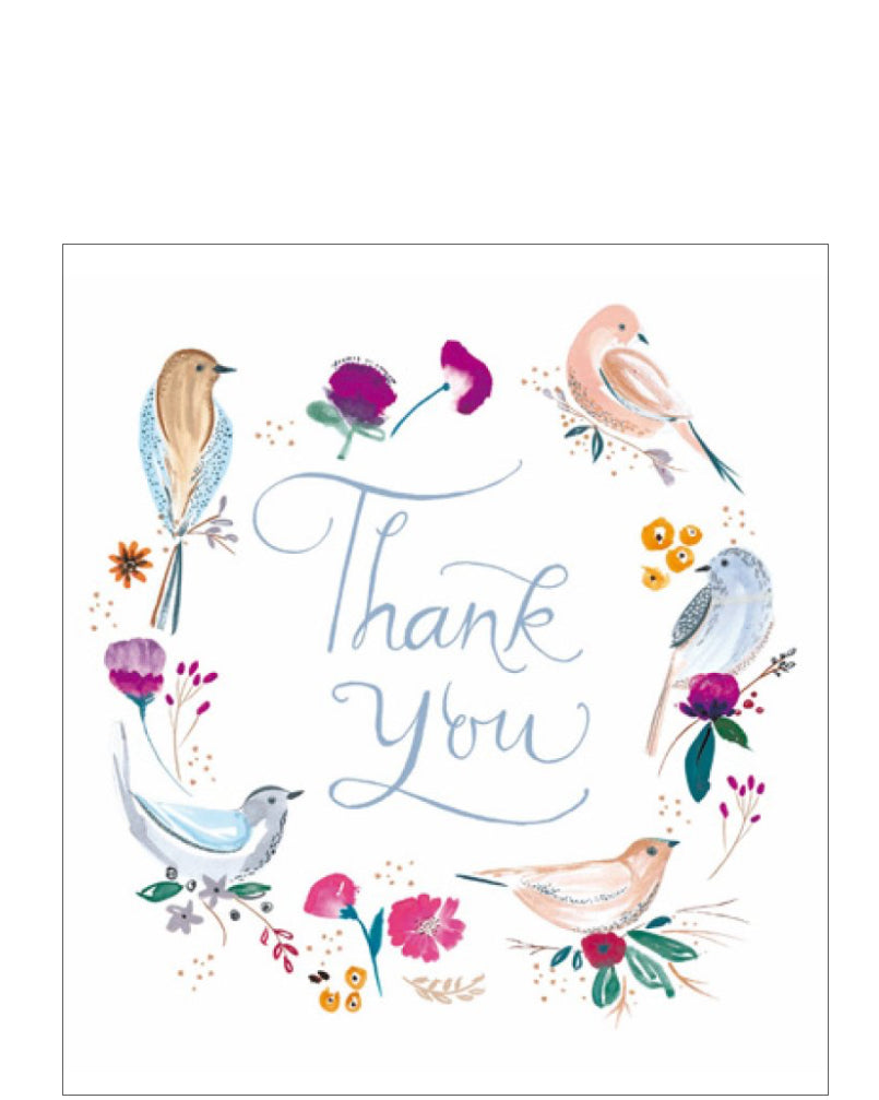 Wreath of birds - Thank You card