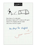 Explain Why He Would Only Score 2 Out of 13 Goals -  blank card