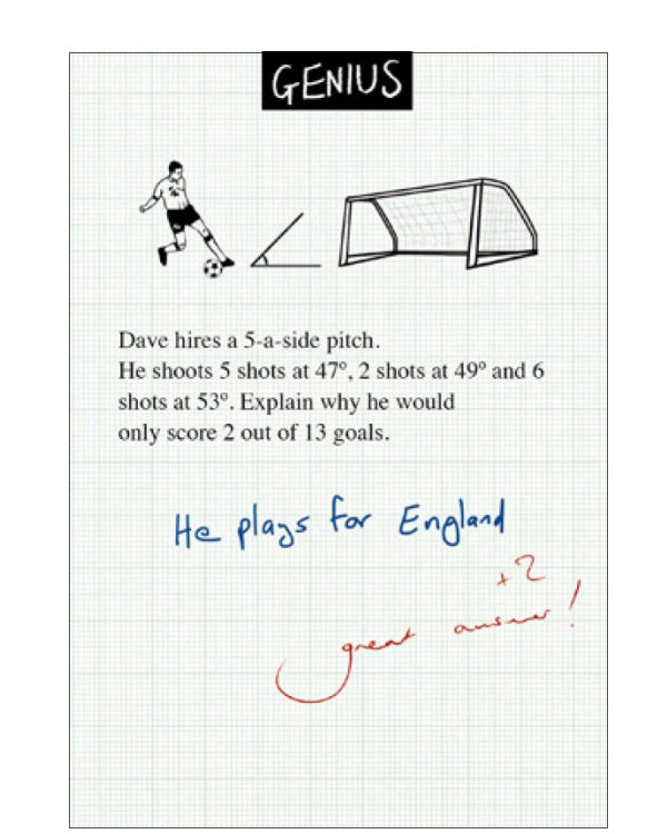 Explain Why He Would Only Score 2 Out of 13 Goals -  blank card