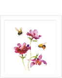 Bees and Anemones - blank greeting card