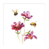 Bees and Anemones - blank greeting card