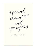 Special Thoughts and Prayers - sympathy card
